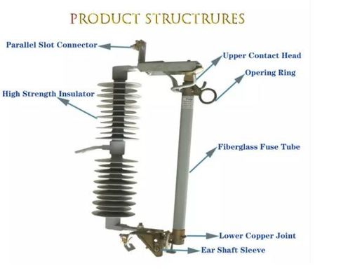 40.5kV โพลีเมอร์ฟิวส์ Cut Out / สารประกอบ Drop Fuse Cut Out ตามมาตรฐาน IEC